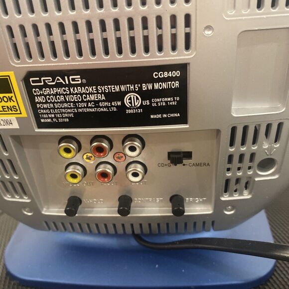 Craig CD+ Graphics Karaoke System w/5" Monitor, Microphone & Video Camera CG8400 - Picture 12 of 13